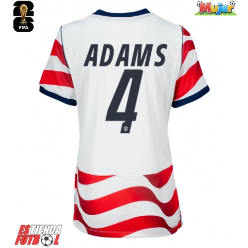Estados Unidos Tyler Adams #4 Primera Equipación Mujer Mundial 2026 Manga Corta